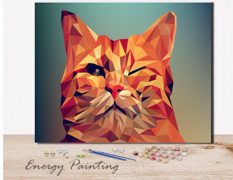 Acheter Kit Peinture Par Numero Chat Mosaique Energypainting