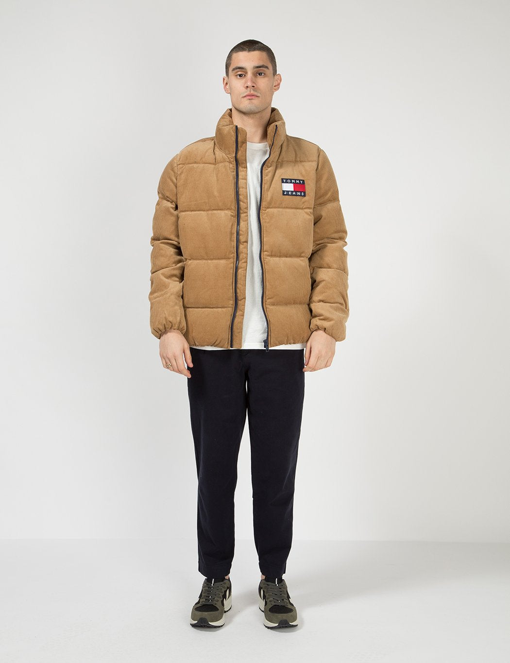 tommy hilfiger cord puffer jacket