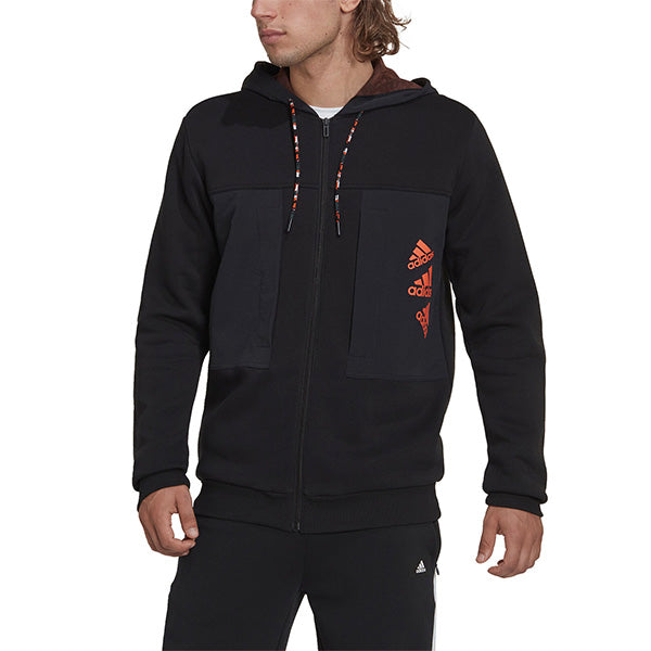 Adidas Felpa con zip e cappuccio da Uomo Q4