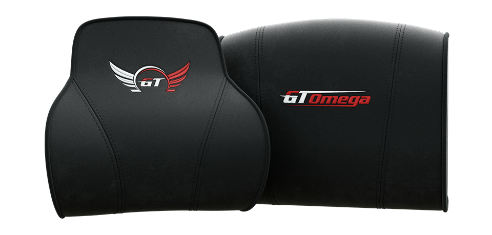 PVC Leather headrest and memory foam lumbar support cushions for GT Omega gaming chairs