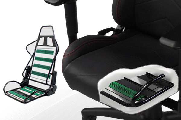 Gaming Chair internal view, sturdy steel frame and cold molded foam cushioning