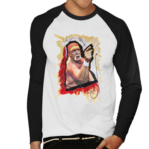 Sidney Maurer Original Portrait Of Hulk Hogan Mens Baseball Long Sleeved T-Shirt - Mens Baseball Long Sleeved T-Shirt