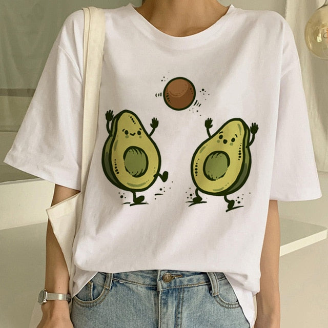 Previs site Adverteerder Kangoeroe New Avocado Shirt Vegan T Shirt Women Harajuku Kawaii Short Sleeve T-s –  GanklangTee