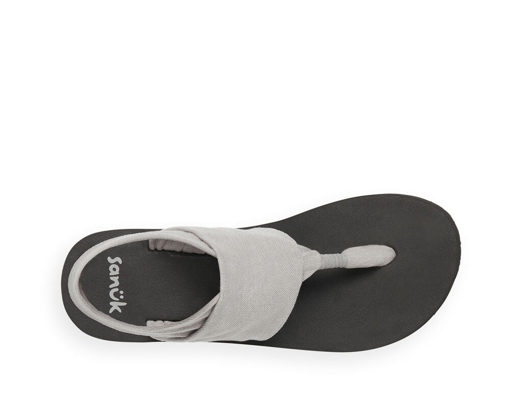 Sanuk Women's Flip Flops Black Gray Sandals Thong Yoga Mat 2 Sz 6 - 8 NEW
