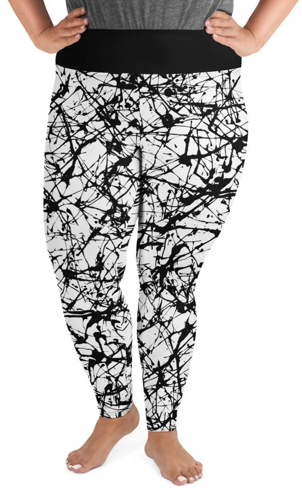 Paint Splatter Plus Size Leggings - Legs Of Anarchy