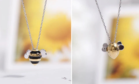 Amazon.com: Bumblebee Necklace Tiny bee Pendant Chain Dainty Insect Charm  Bug Gift For Woman Fly Jewelry: Clothing, Shoes & Jewelry