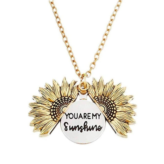 Hidden Message You Are My Sunshine Gold Sunflower Necklace You Are My  Sunshine Sunflower Locket Message 925 Pave Gold Sunshine Necklace - Etsy