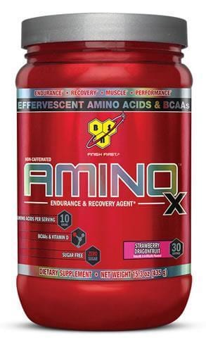 BSN Amino X Muscle Recovery & Endurance Powder with BCAAs, Intra Workout  Support, 10 Grams of Amino Acids, Keto Friendly, Caffeine Free, Flavor:  Fruit