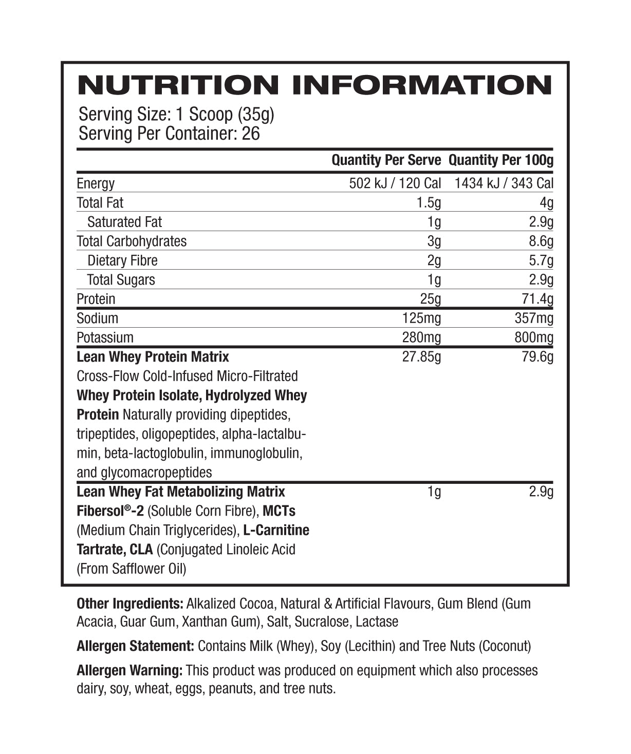 Nutrition Information