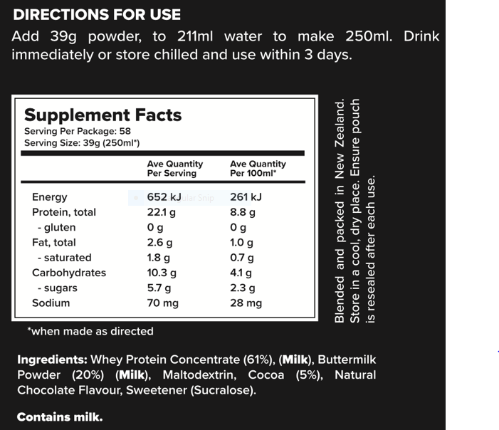 Nutrition Information