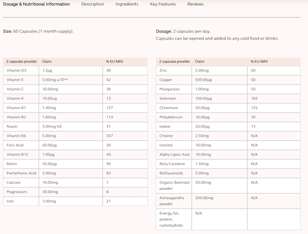 Nutrition Information