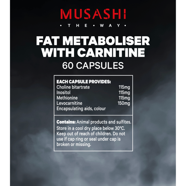 Musashi Fat Metaboliser with Carnitine 60 caps | Sportsfuel NZ