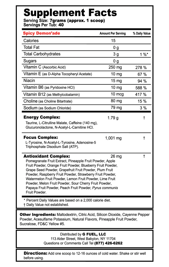 Nutrition Information