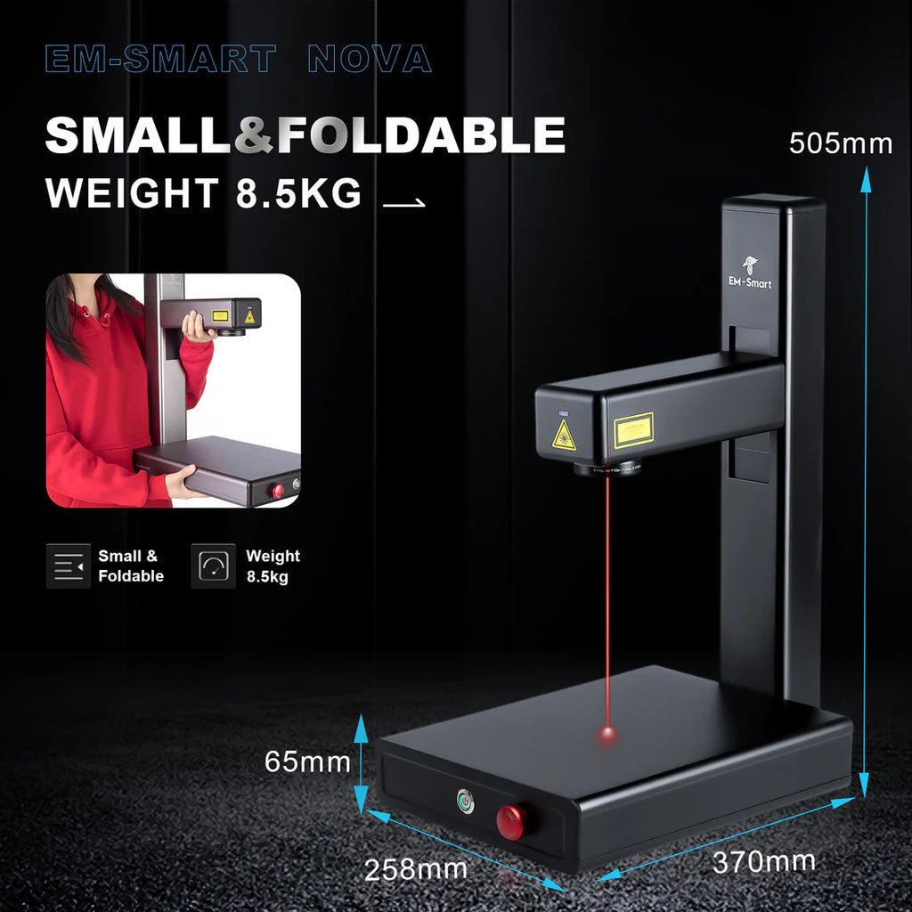 EM-Smart Nova 25W Portable Fiber Laser Engraver dim