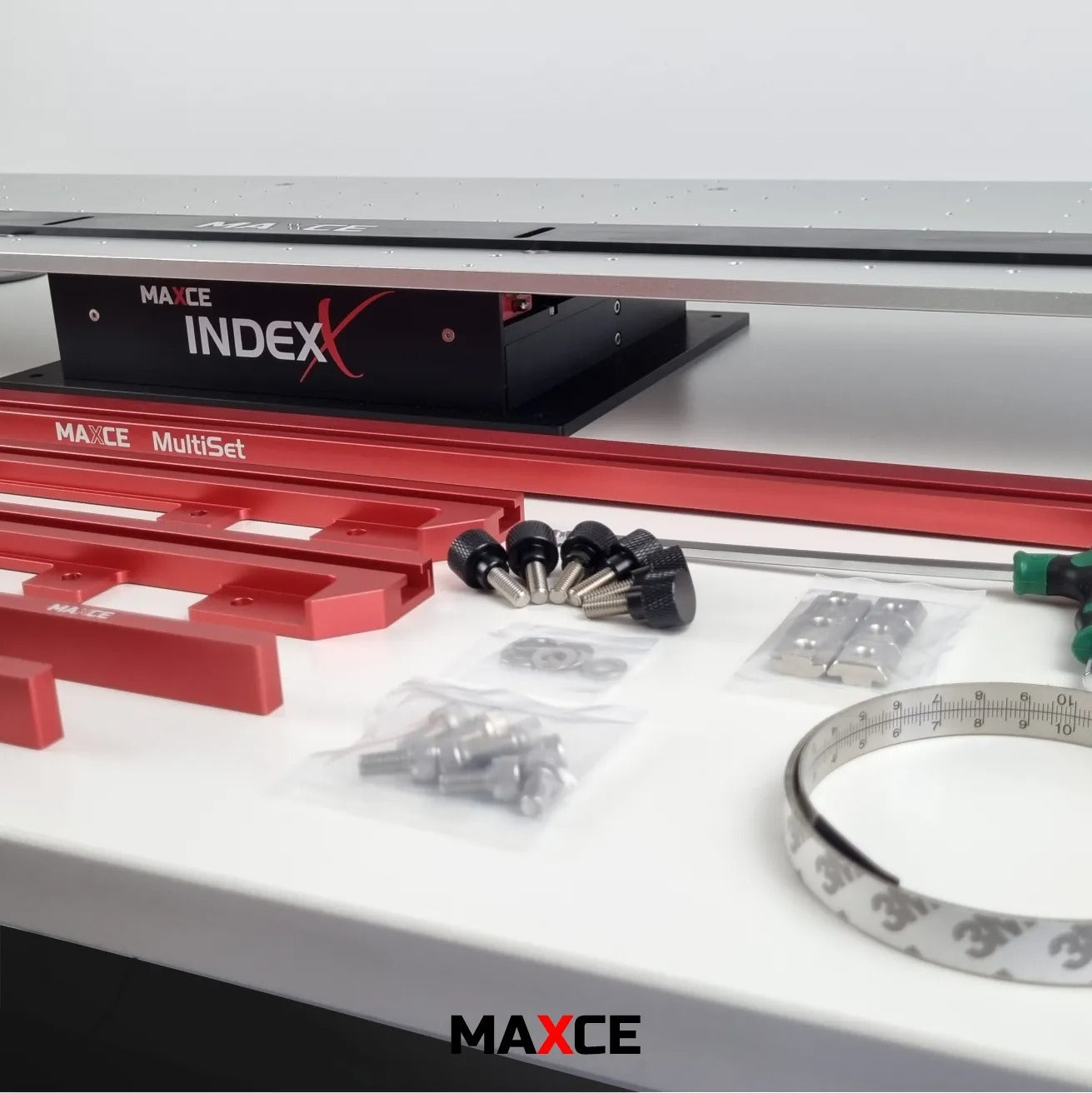 Maxce IndexX Laser Marking Production Table components close up