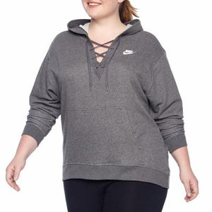 nike plus size lace up hoodie