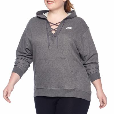 plus size nike lace up hoodie