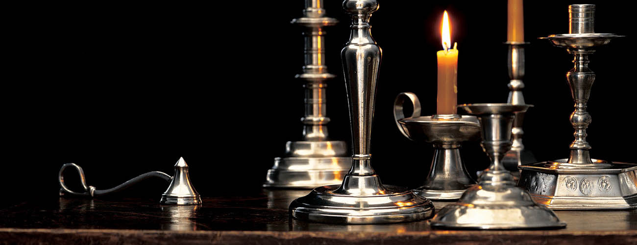 Match Pewter Candlesticks