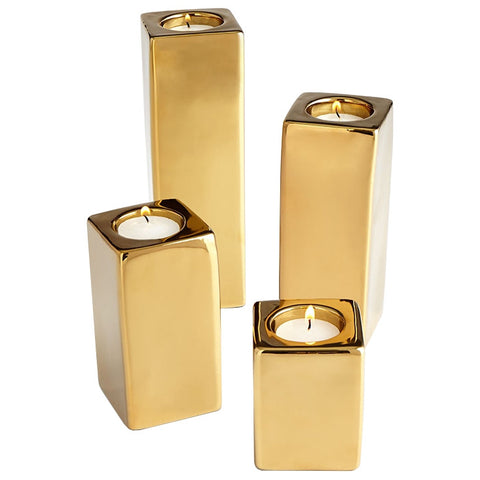 Holiday Decor Must-Haves: 2015 Gold Block Candleholders