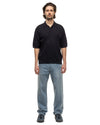 Super High Gauge Cotton Knit Polo Dark Navy