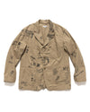 Bedford Jacket Graffiti Print Flat Twill Khaki