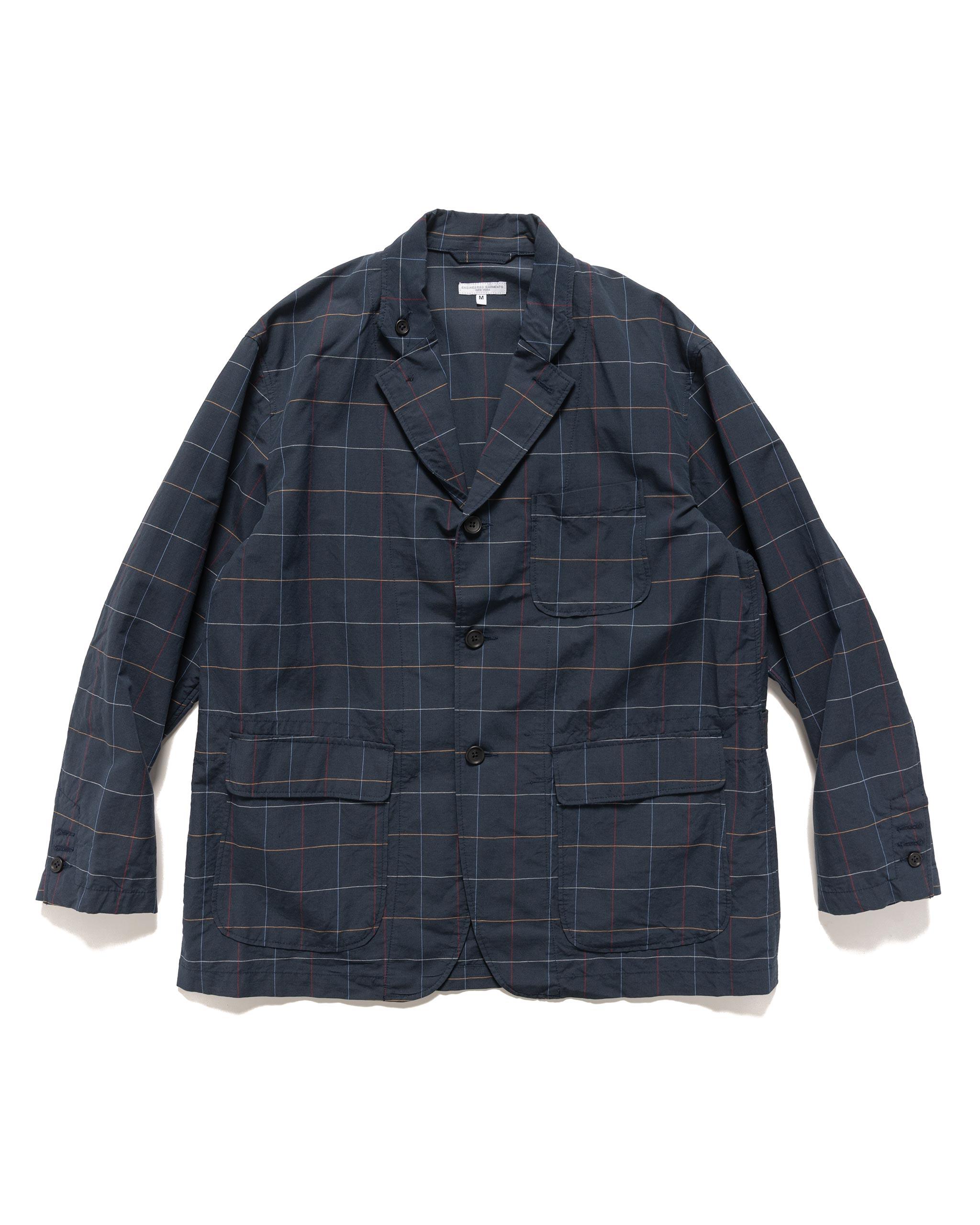 Engineered Garments Loiter Jacket CL Windowpane Navy | HAVEN