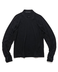 Wool Half Zip L/S T-Shirt Black