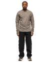 Wool Half Zip L/S T-Shirt Grey Beige