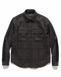 Crescent Shirt - Loro Piana Zelander® Merino Wool Flannel Black