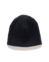 Beanie Wool Poly Sweater Knit Navy