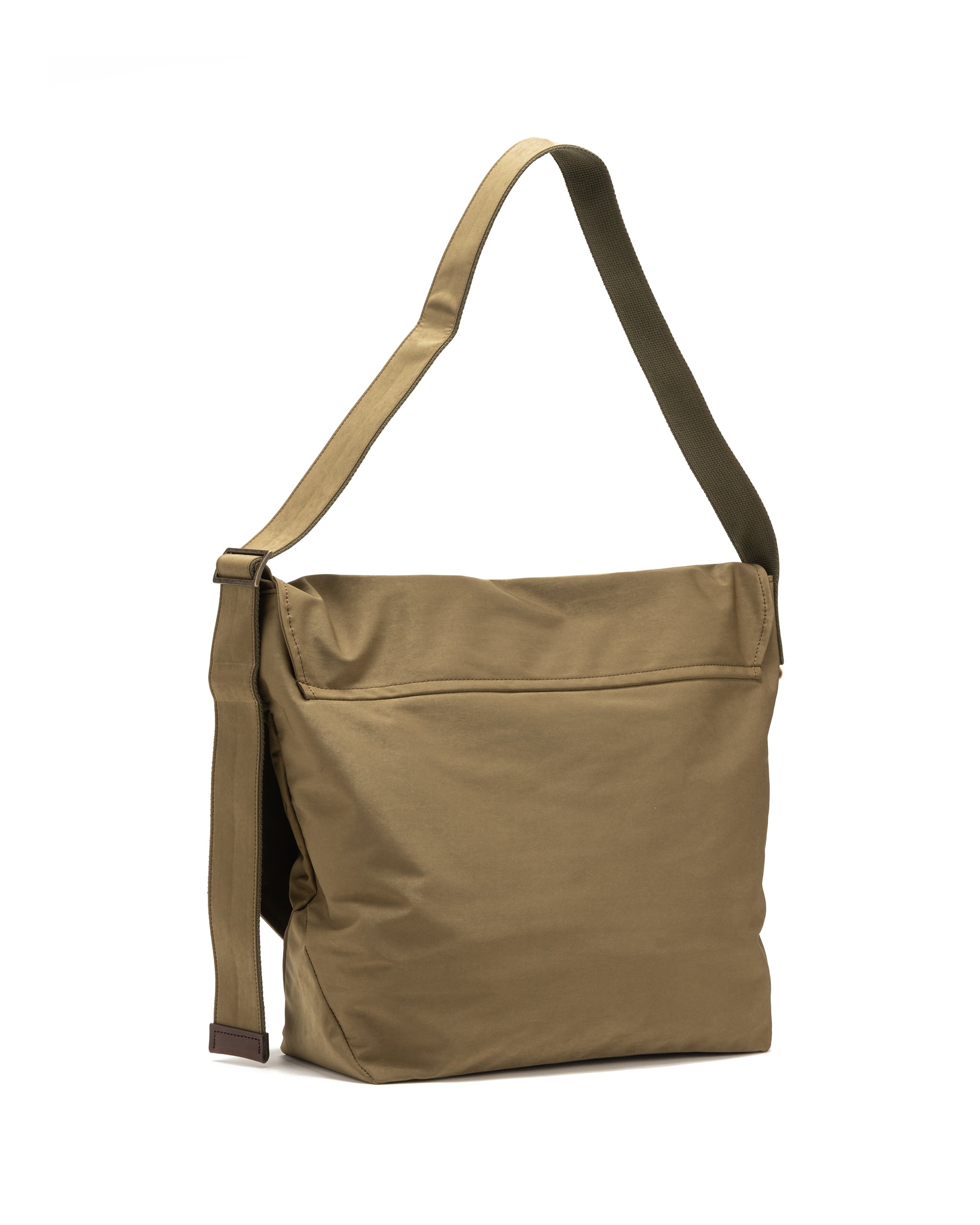 Flap Shoulder Big Shoulder Bag Khaki