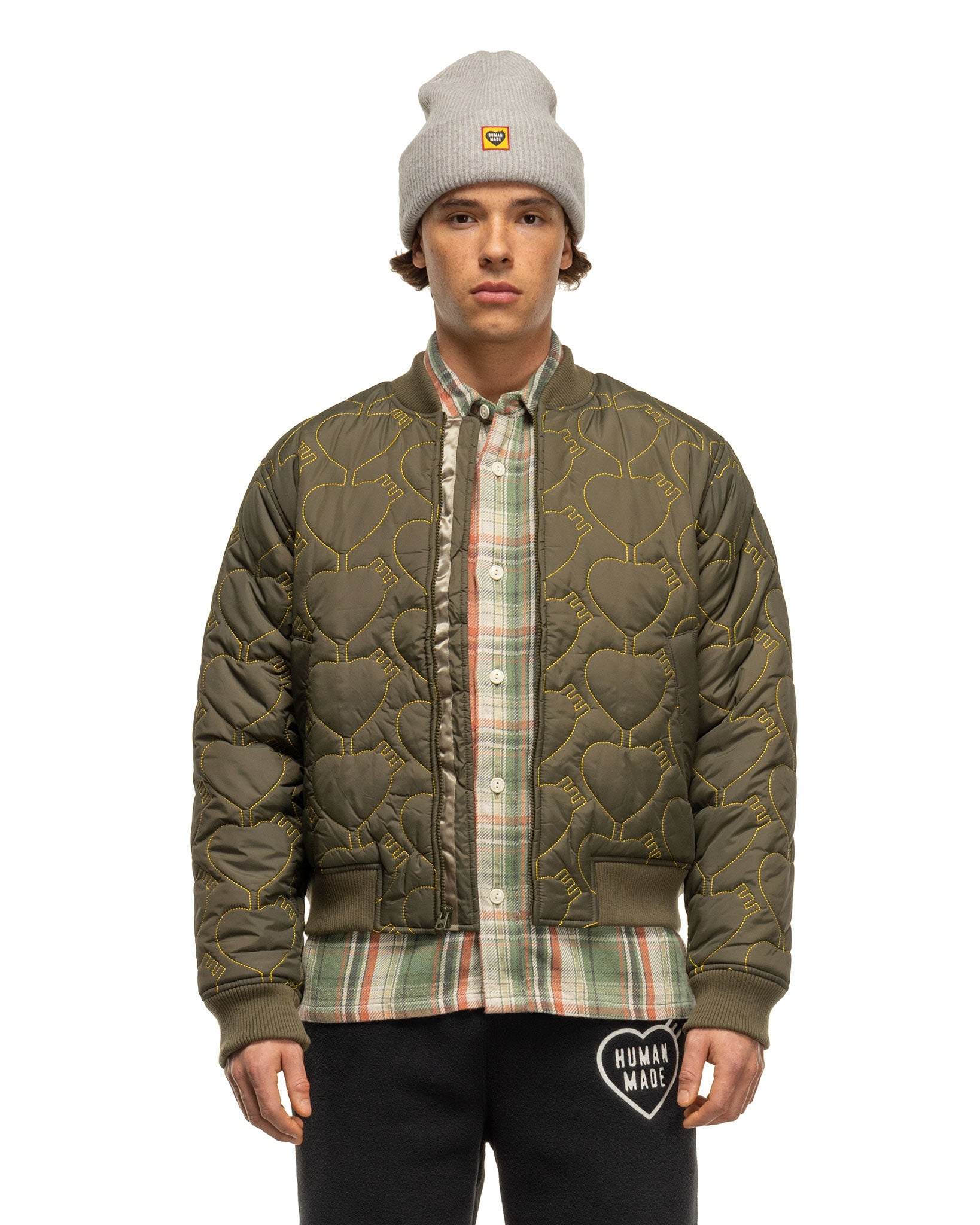 Heart Quilting Jacket Olive Drab | HAVEN