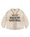 Cotton Linen Canvas x Lining GREAT KOUNTRY Night Game Baseball Shirt Ecru