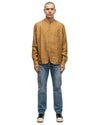 Gauze Linen Herringbone Stand Penny Shirt Gold