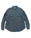 Linen CLIP Shirt Blue Grey