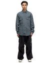 Linen CLIP Shirt Blue Grey