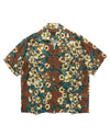 Silk Rayon Cotton-Flower WRANGLE Collar Aloha Brown