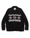 Snowflake Hand Embroidery Shirt Black