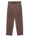 Tucked Side Tab Trouser - Wool Gabardine / Printed Brown / Fine Pattern