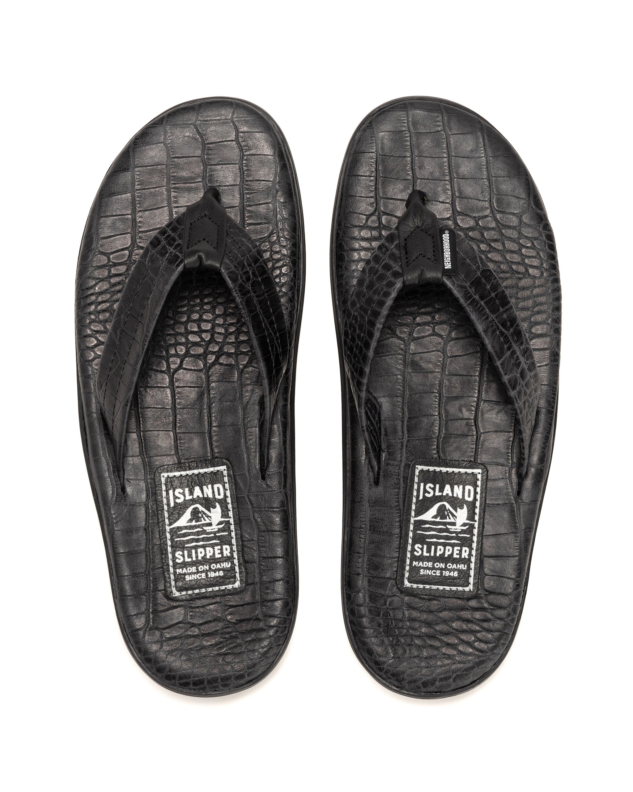 Nh x Island Slipper . Leather Sandal Black