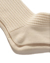 Cotton Waffle Crew Socks Raw White