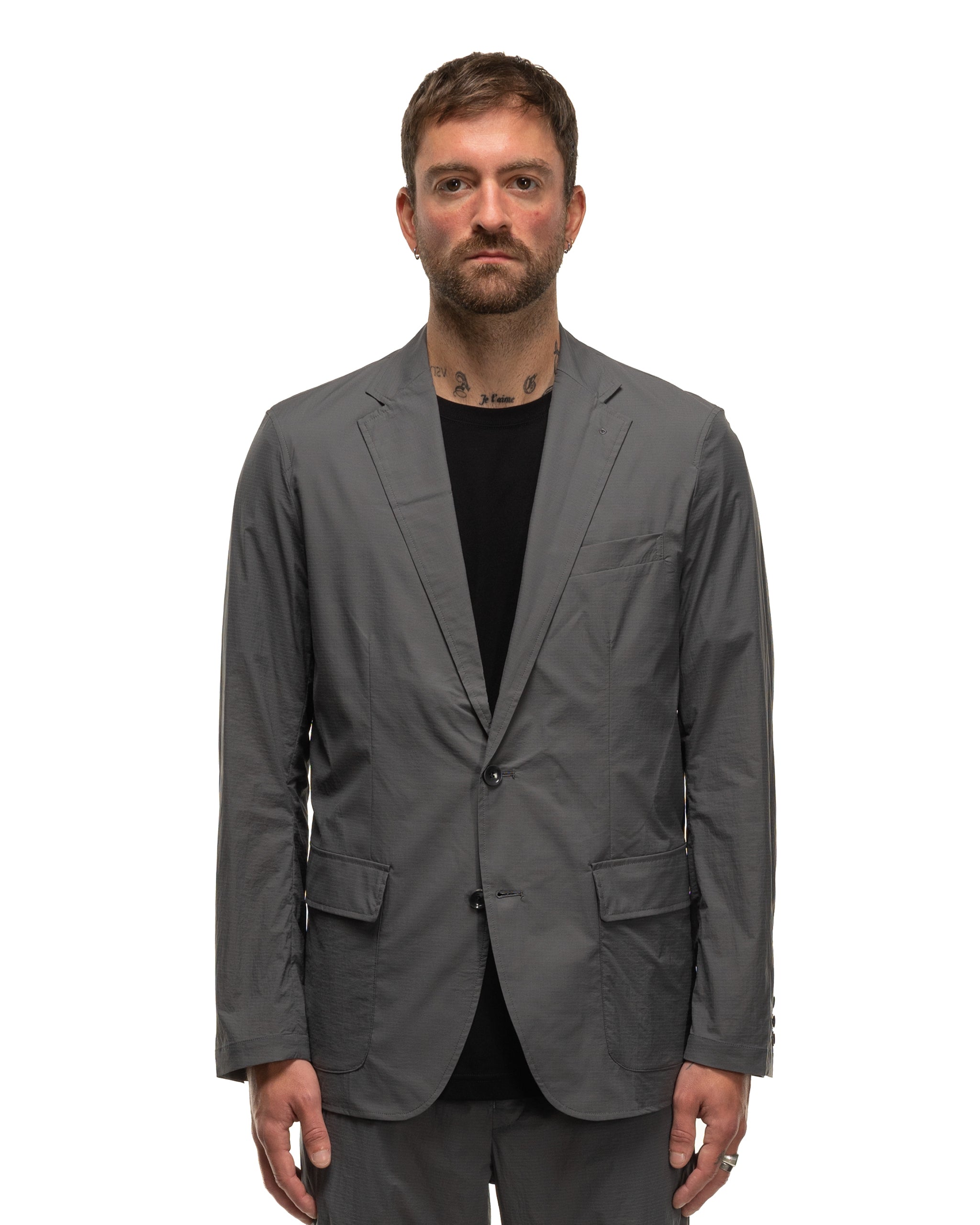 Light Weight Stretch Rip Stop Packable 2B Jacket Grey | HAVEN