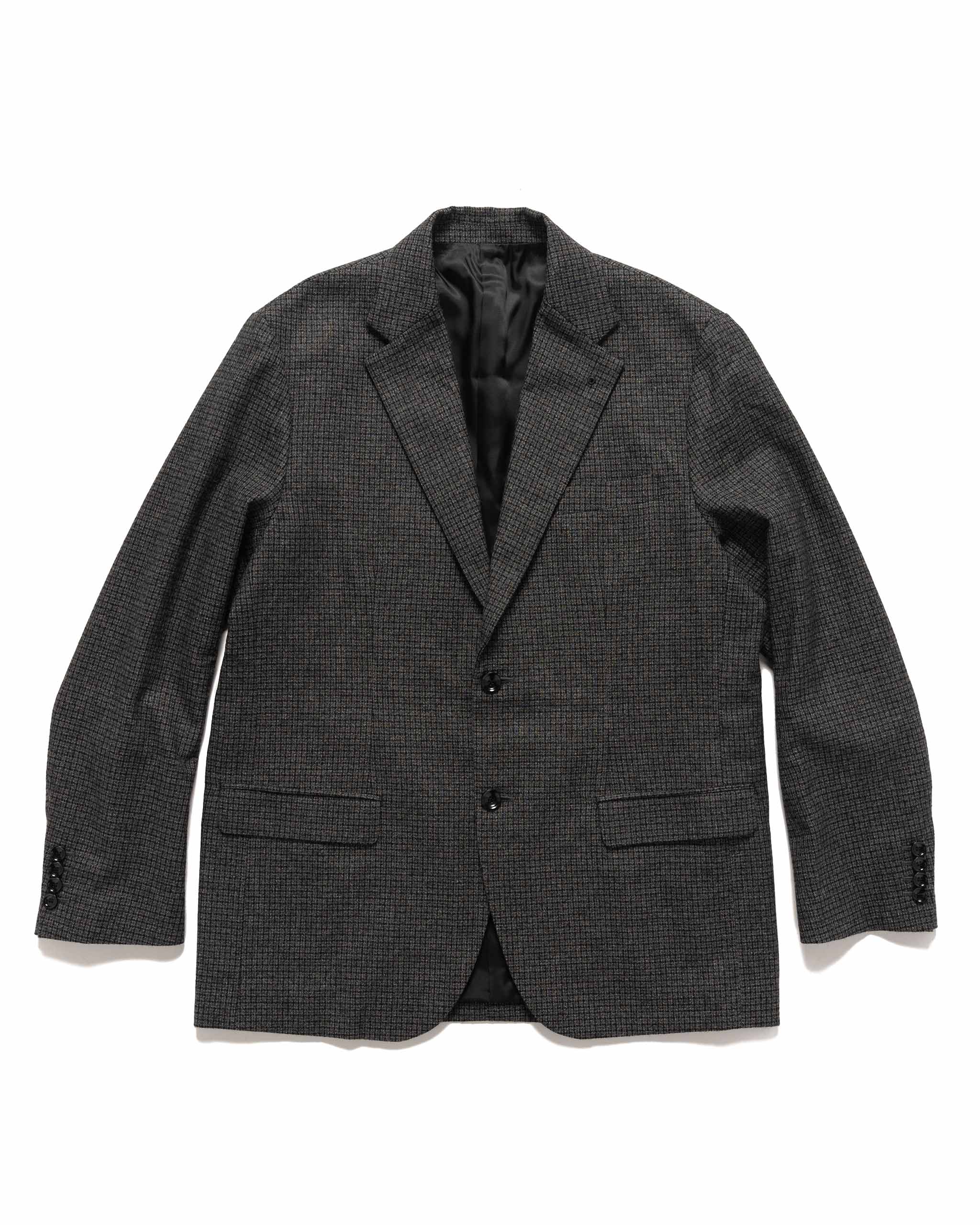 Melange Tweed Gunclub Check 2Button Jacket Black | HAVEN