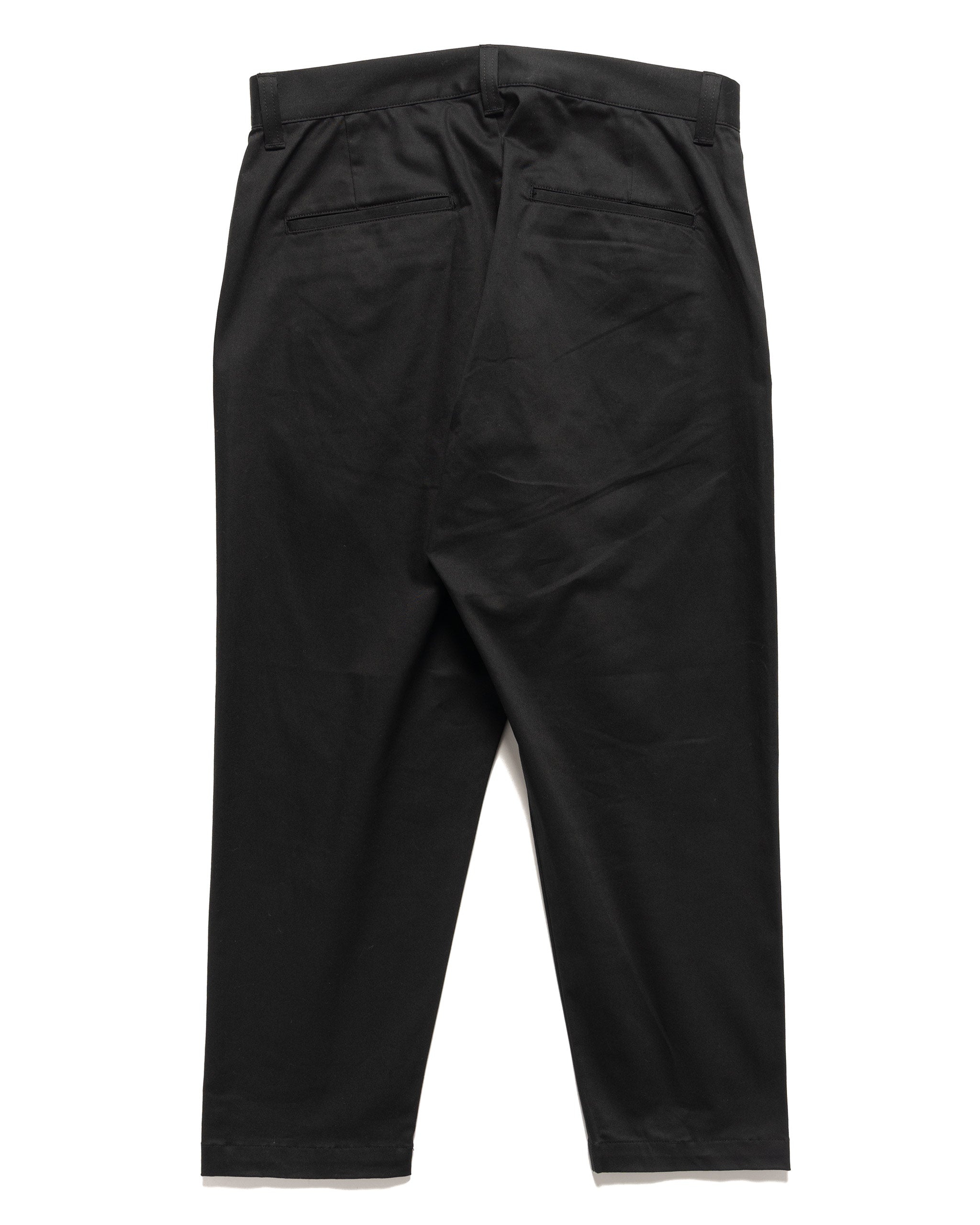 Stretch Chino Wide Cropped Pants Black