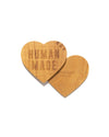 Heart Wood Coaster Set 2P Beige