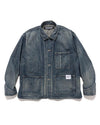 Washed Short Coverall Jacket Indigo