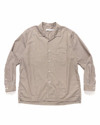 Officer L/S Shirt Cotton Broad London Stripe Khaki