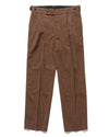 Tucked Side Tab Trouser - Poly Chambray Brown