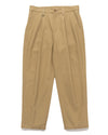 High Twisted Washer Cotton Serge Wide Tapered Pants Beige