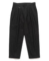 High Twisted Washer Cotton Serge Wide Tapered Pants Black